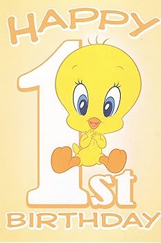 Amazon | Baby Looney Tunes Happy 1st First Birthday カード